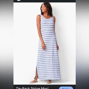 Talbots Maxi dress TIE-BACK STRIPE EUC Small